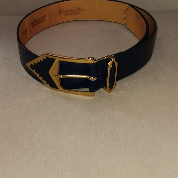Dior Accessories - Vintage Christian Dior blue leather belt